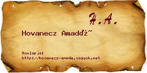 Hovanecz Amadé névjegykártya