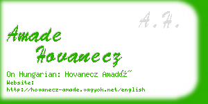 amade hovanecz business card